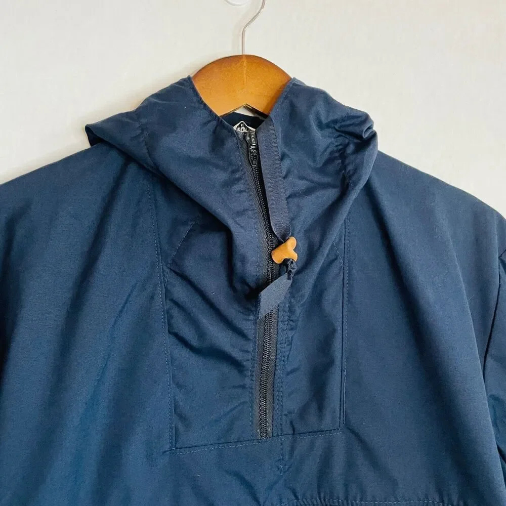 Vintage Woolrich Size Small Unisex Jacket - Navy Hooded Toggle Zipper Pullover - Picture 3 of 9